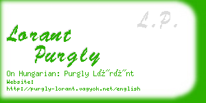 lorant purgly business card